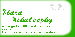 klara mikuleczky business card